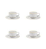 Carrara Tea Cups & Saucers Set of 4