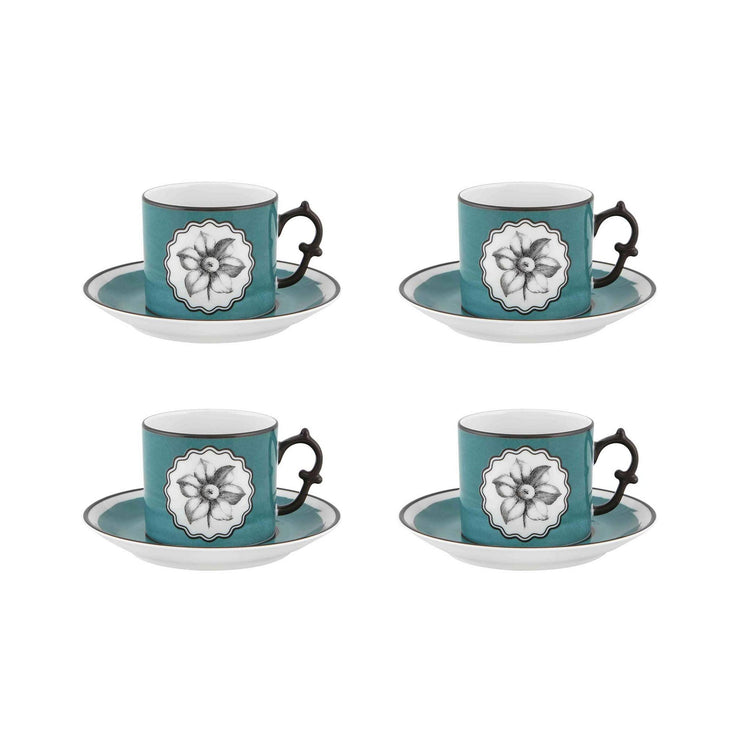 Herbariae Tea Cups & Saucers Set of 4