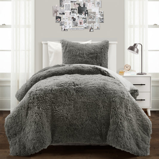 Emma Faux Fur Oversized Comforter Set