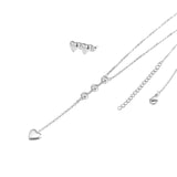Three-CZ Stoned Heart Necklace & Heart Stud Earrings Set
