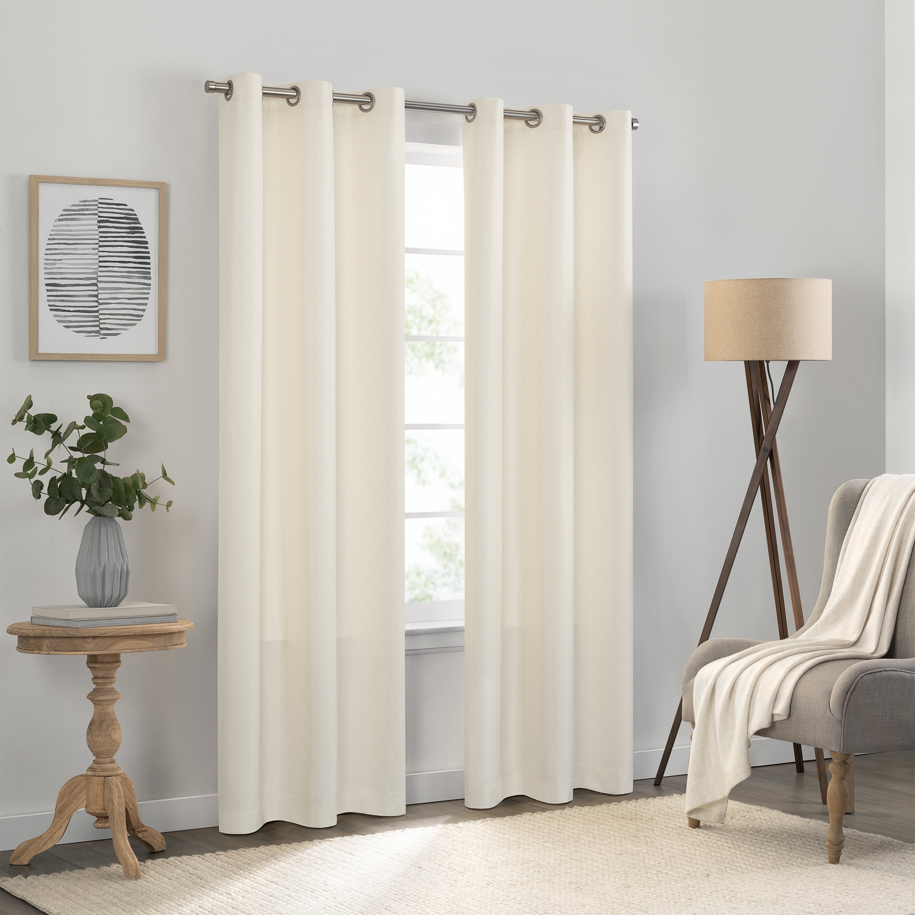  Eclipse Kendall Thermaback Blackout Grommet Curtain Panel - Ivory - Bonton