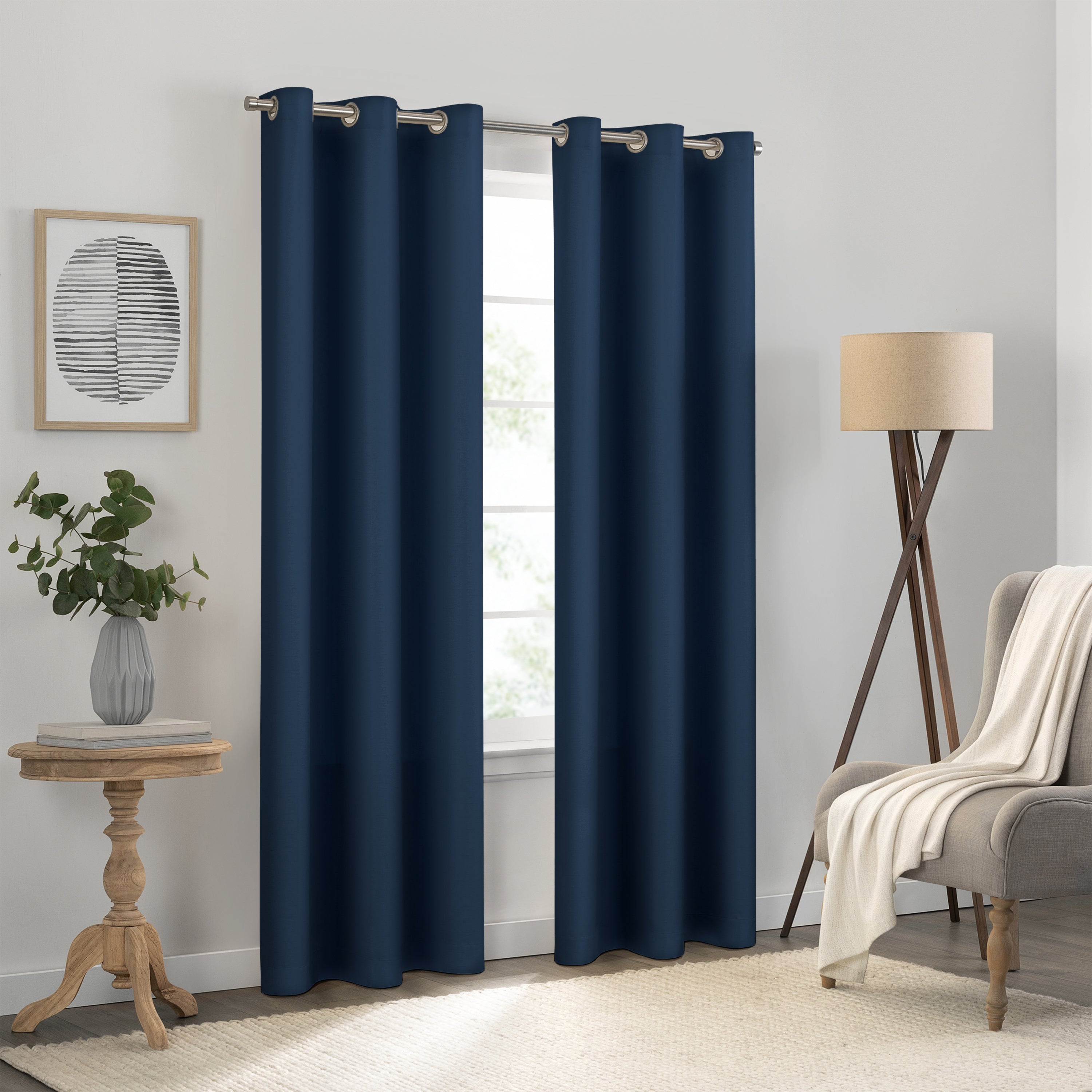  Eclipse Kendall Thermaback Blackout Grommet Curtain Panel - Charcoal - Bonton