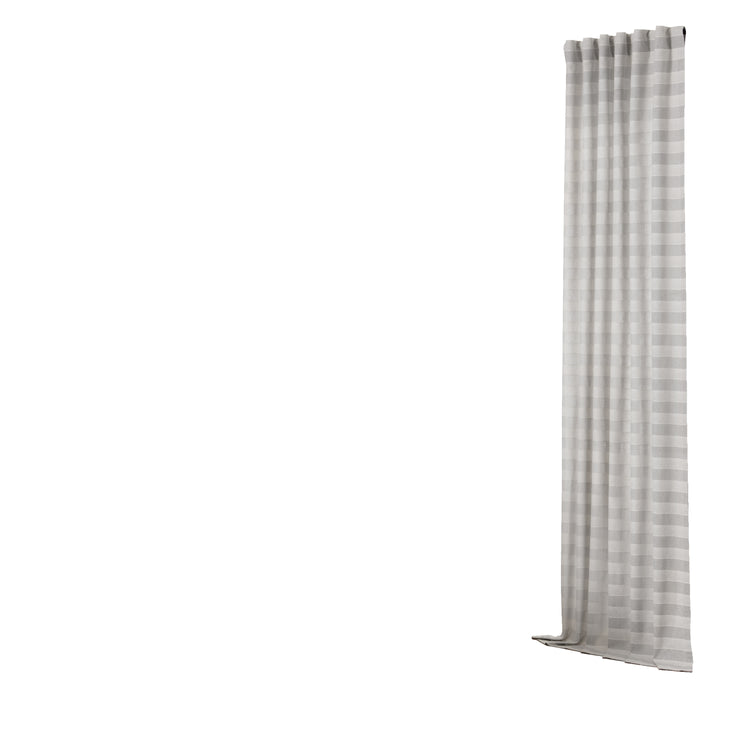 Tavia Horizontal Stripe Rod Pocket Sheer Curtain Panel Dark Grey