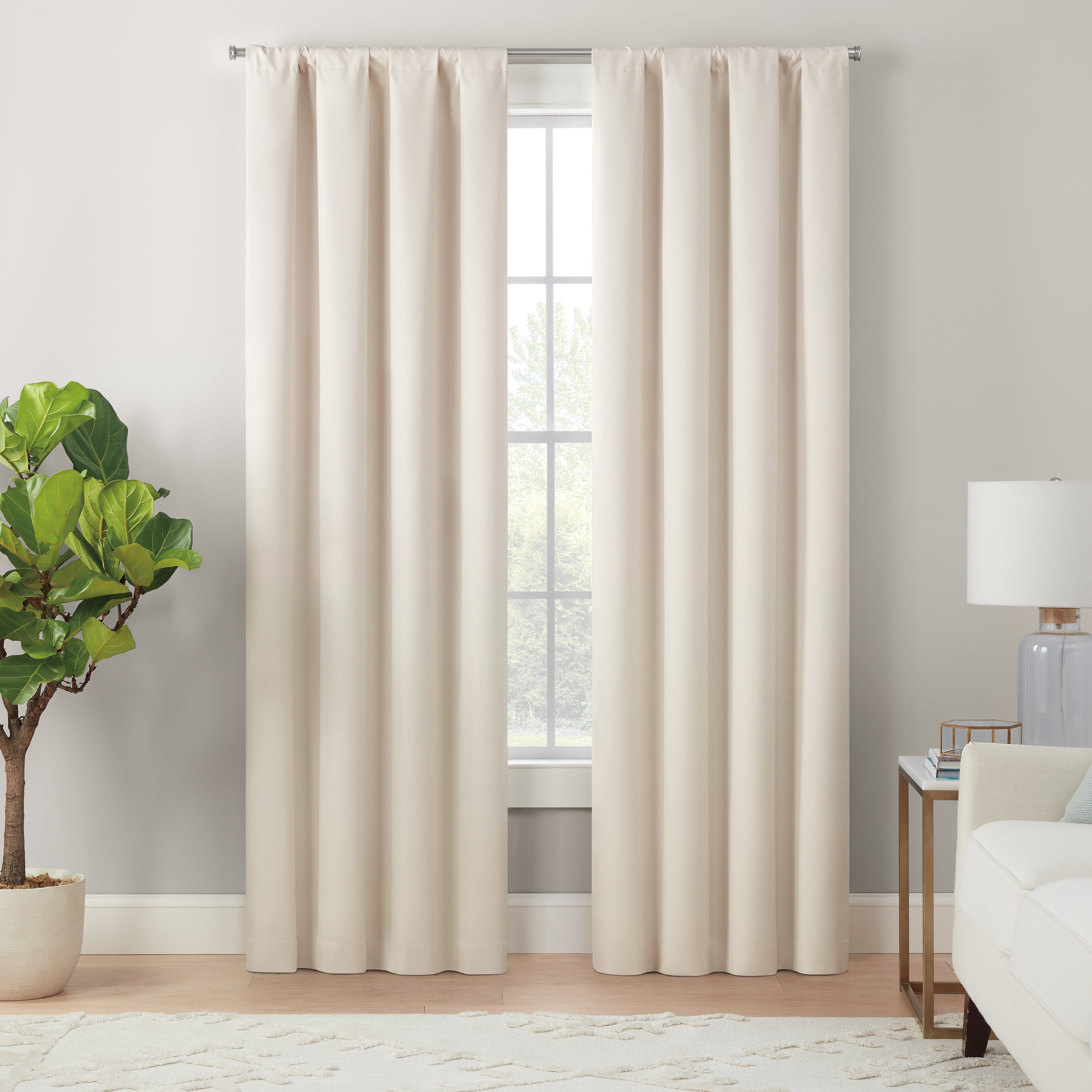  Magnitech Cannes Rod Pocket Blackout Curtain Panel - Charcoal - Bonton