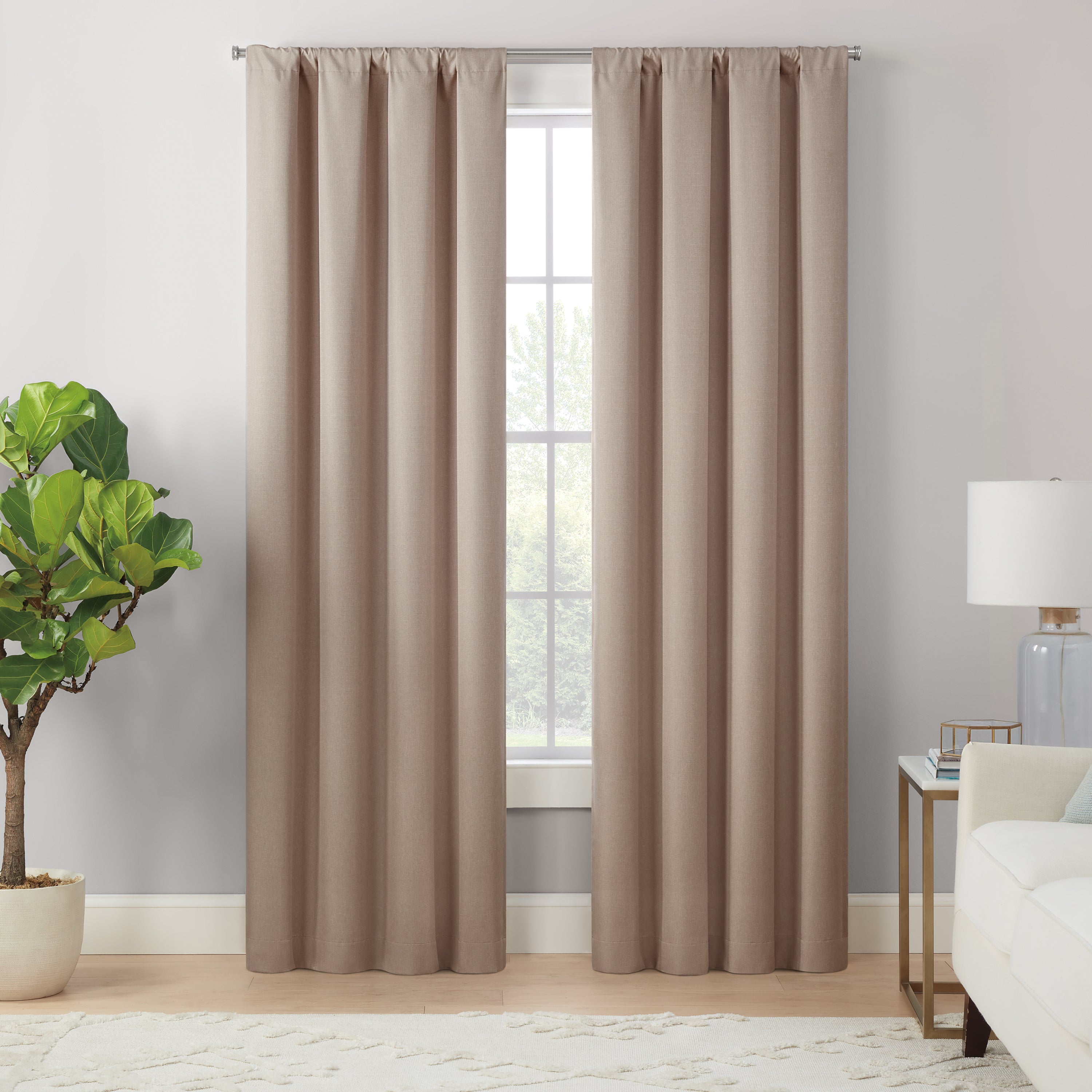  Magnitech Cannes Rod Pocket Blackout Curtain Panel - Charcoal - Bonton