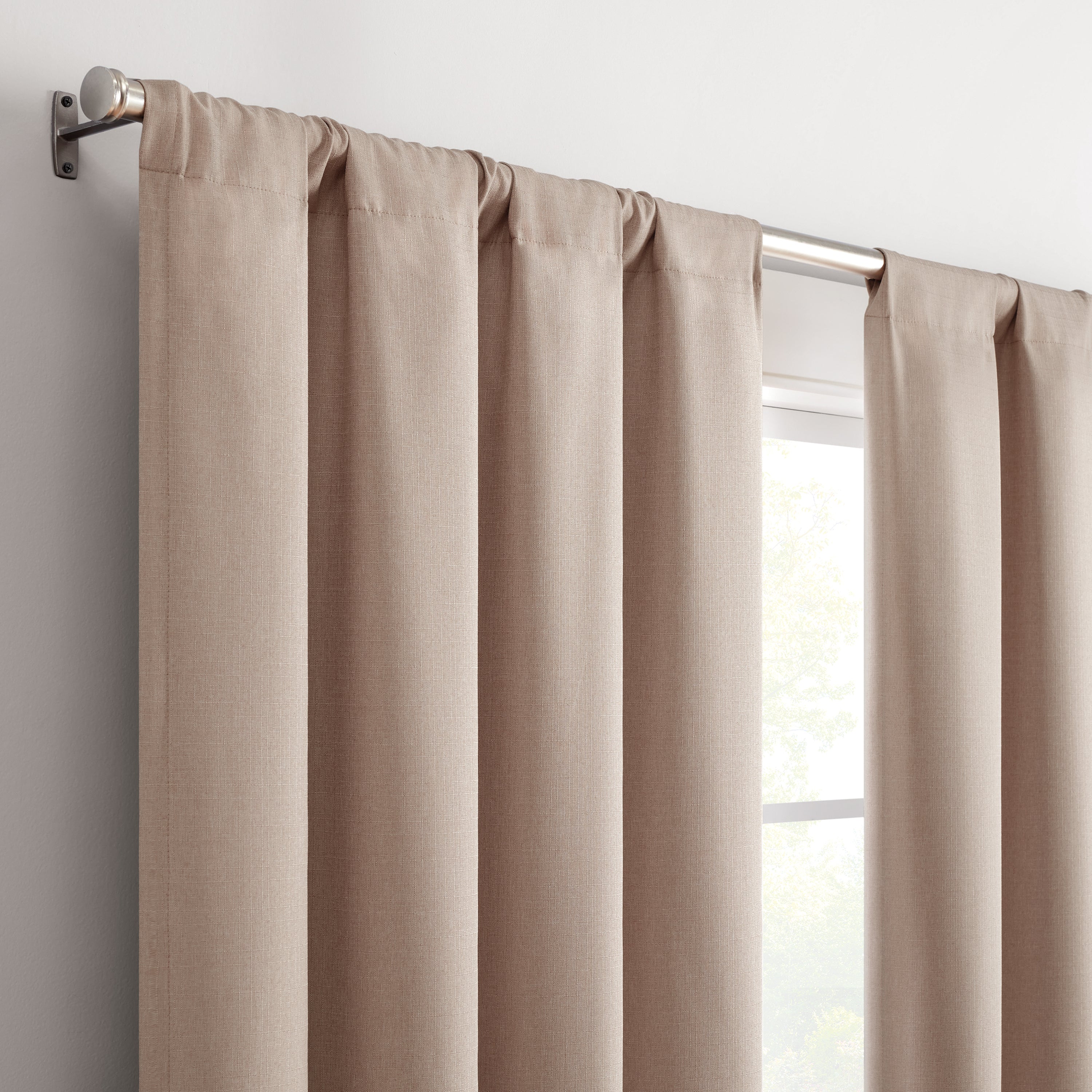  Magnitech Cannes Rod Pocket Blackout Curtain Panel - Charcoal - Bonton