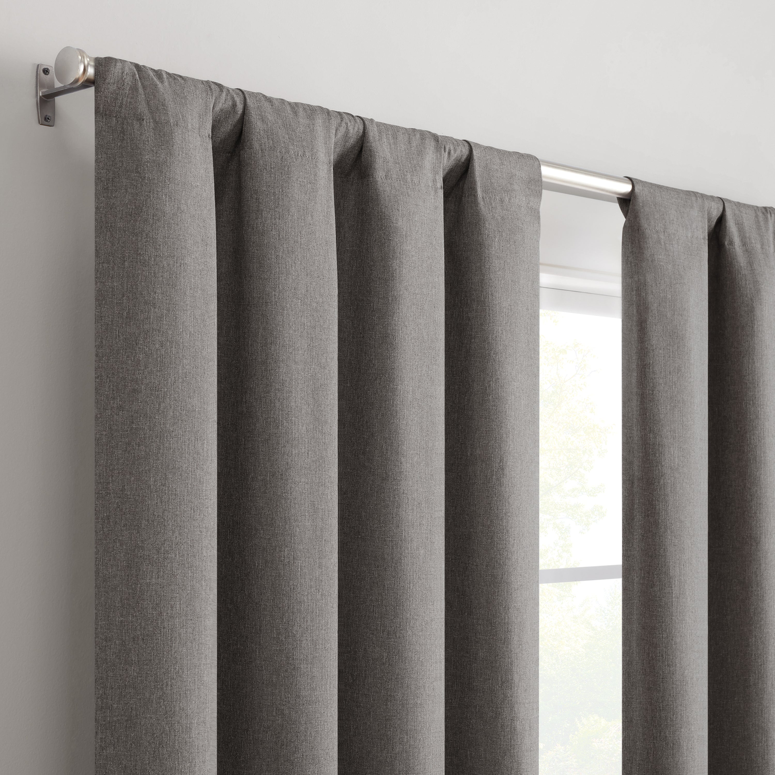  Magnitech Cannes Rod Pocket Blackout Curtain Panel - Denim Blue - Bonton