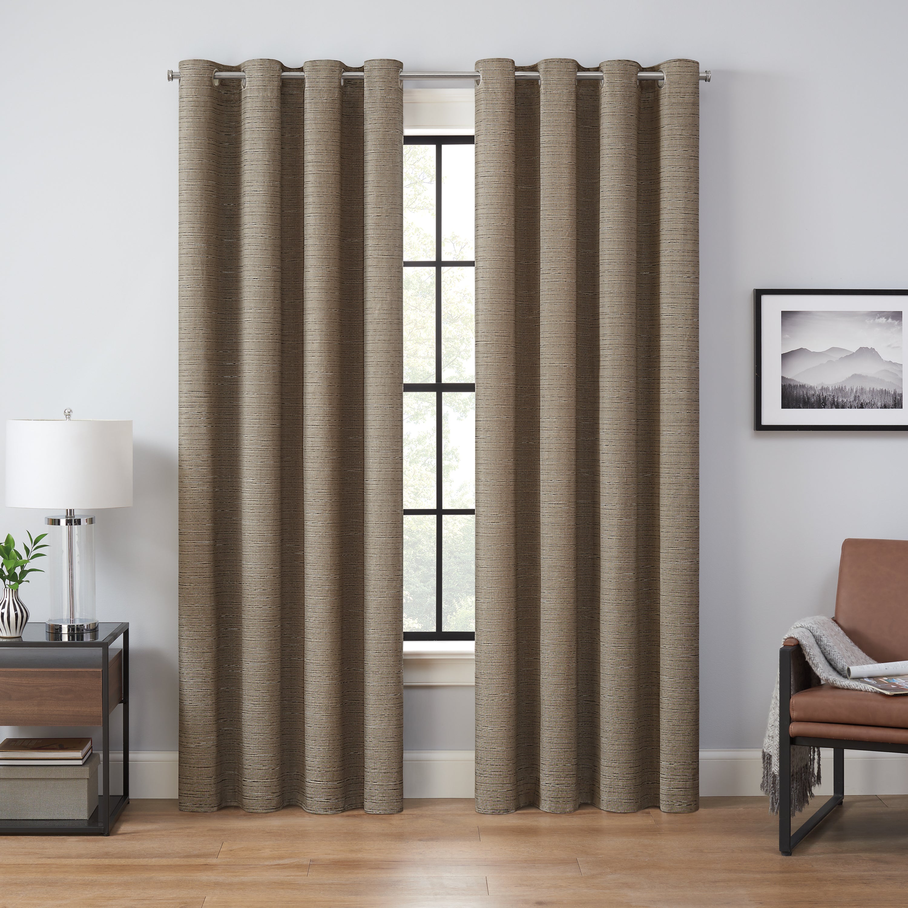  Magnitech Branson Grommet Blackout Curtain Panel - Mocha - Bonton