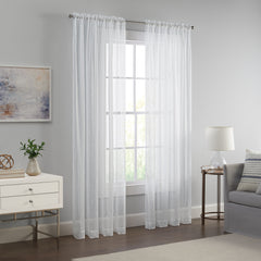 Emina Crushed Sheer Voil Rod Pocket Curtain Panel