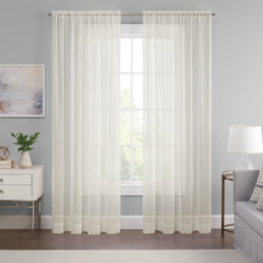 Emina Crushed Sheer Voil Rod Pocket Curtain Panel