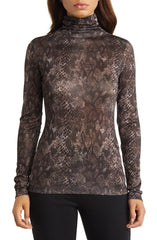 Seamless Printed Turtleneck