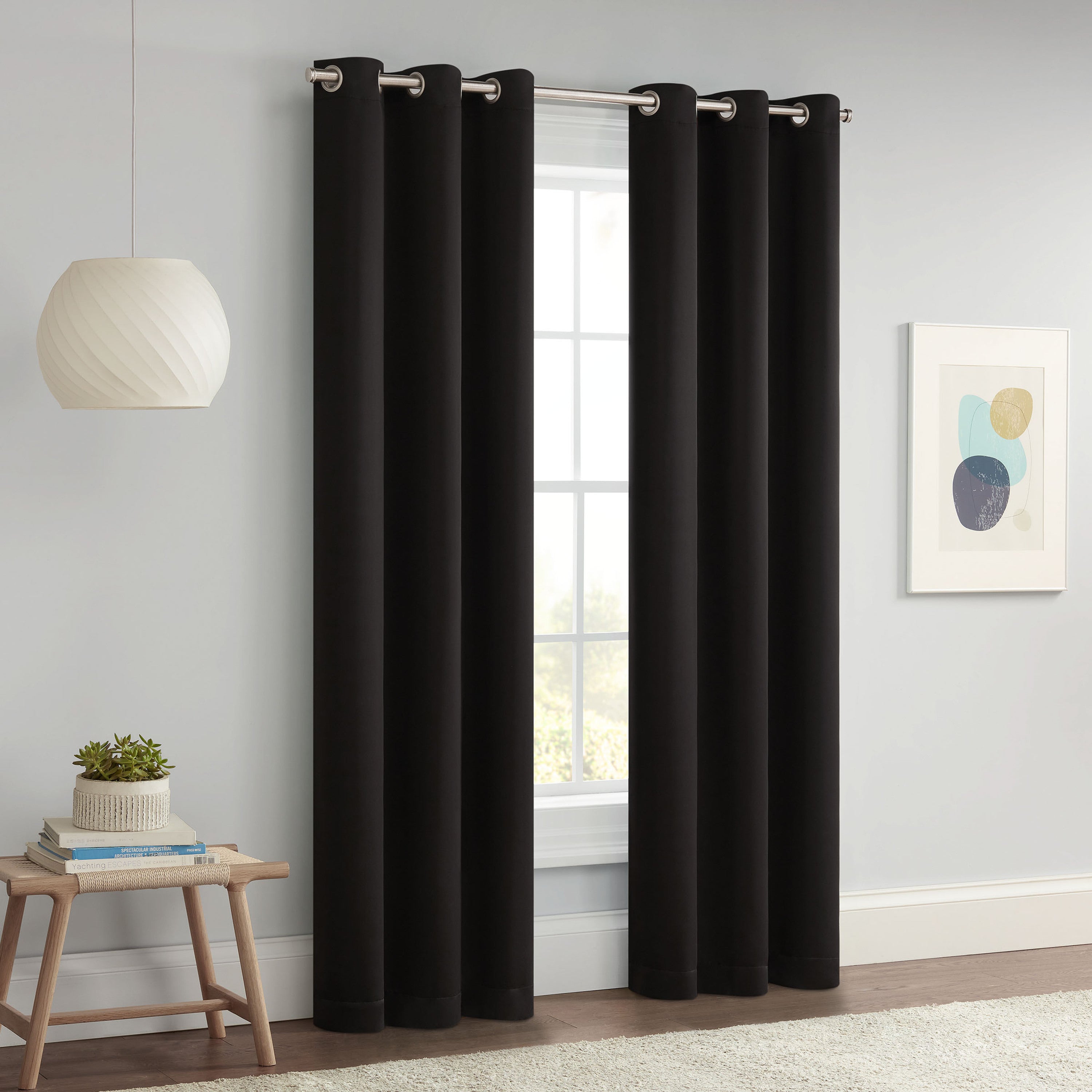  Eclipse Darrell Grommet Curtain Panel - Grey - Bonton