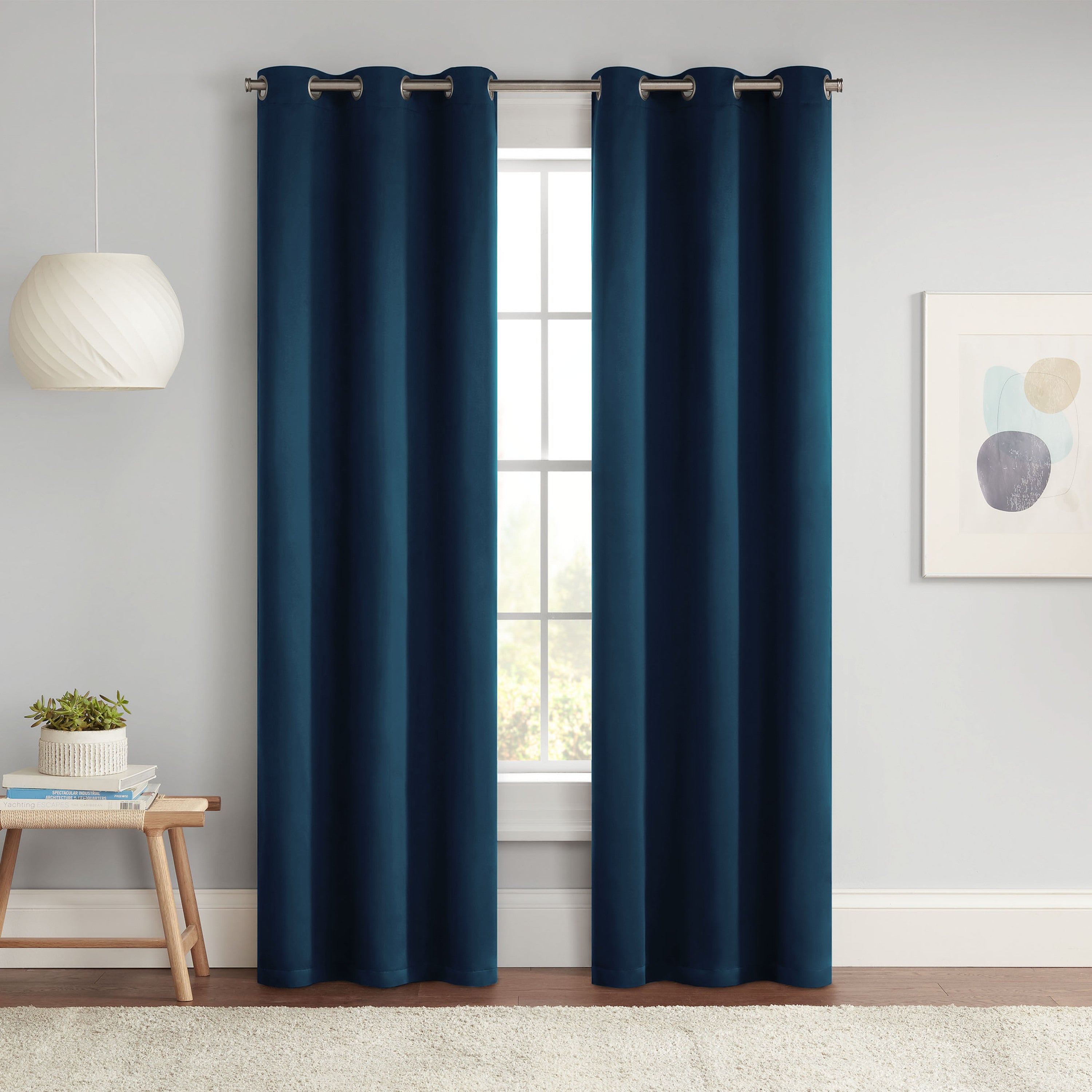  Eclipse Darrell Grommet Curtain Panel - Indigo - Bonton