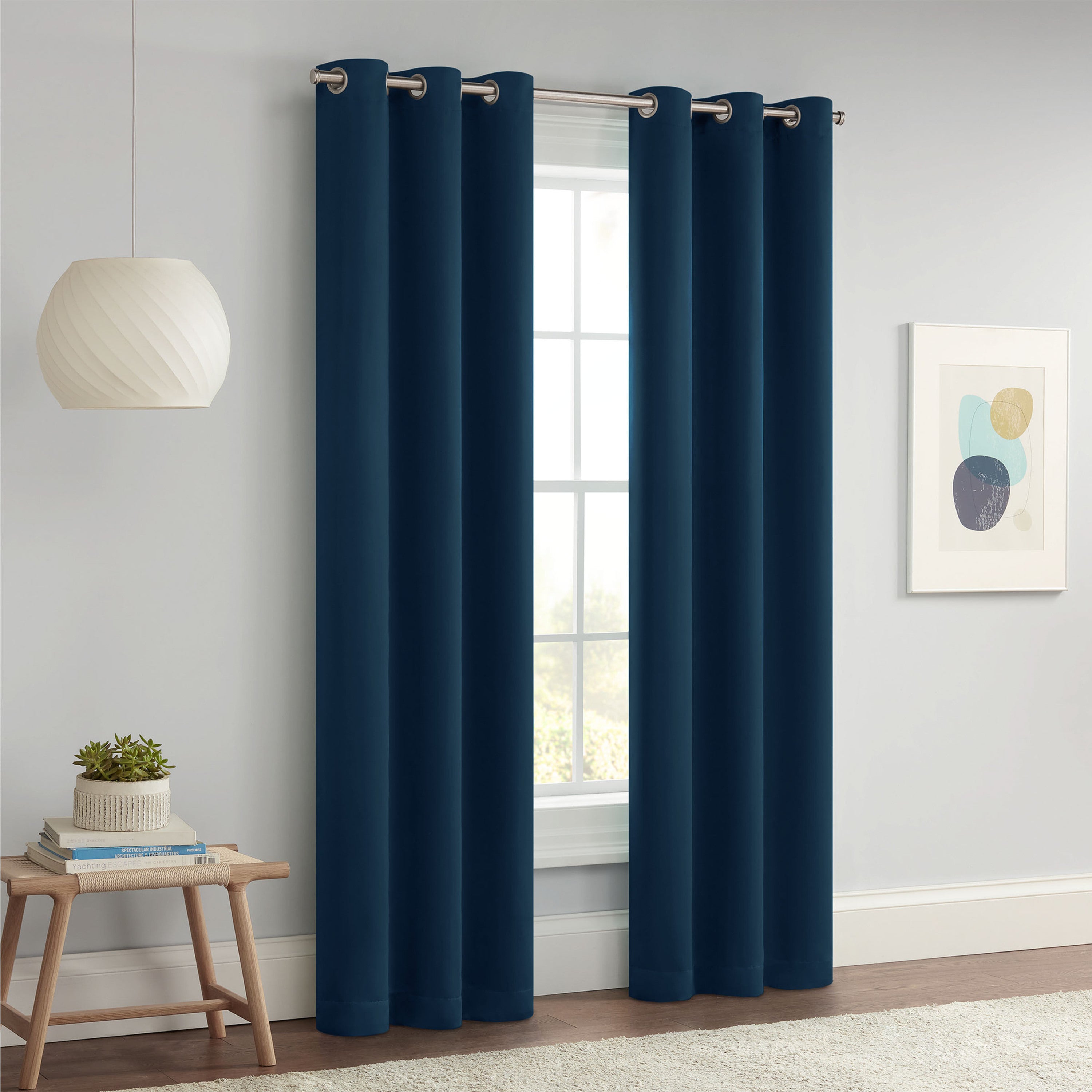  Eclipse Darrell Grommet Curtain Panel - Black - Bonton