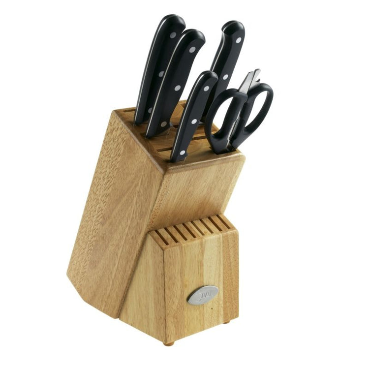 IVO Solo Knives, Scissor with Wooden Block 6 Piece Set