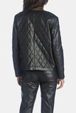 Plus Size Quilted Faux Leather Jacket