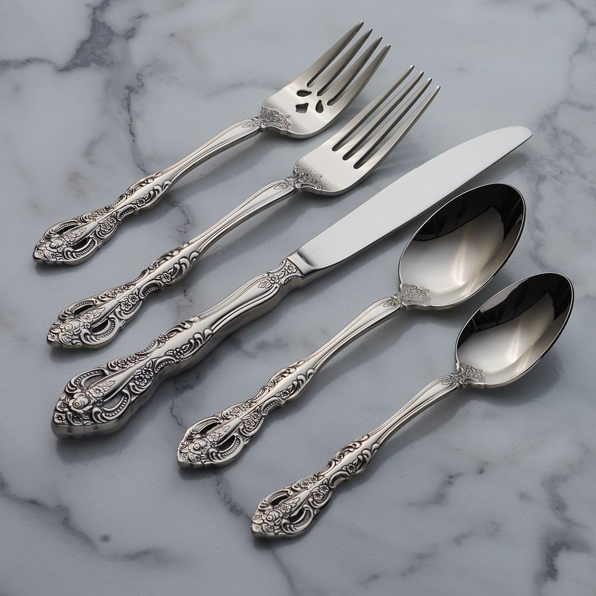  Oneida Michelangelo 45-Piece Flatware Set - Stainless Steel - Bonton