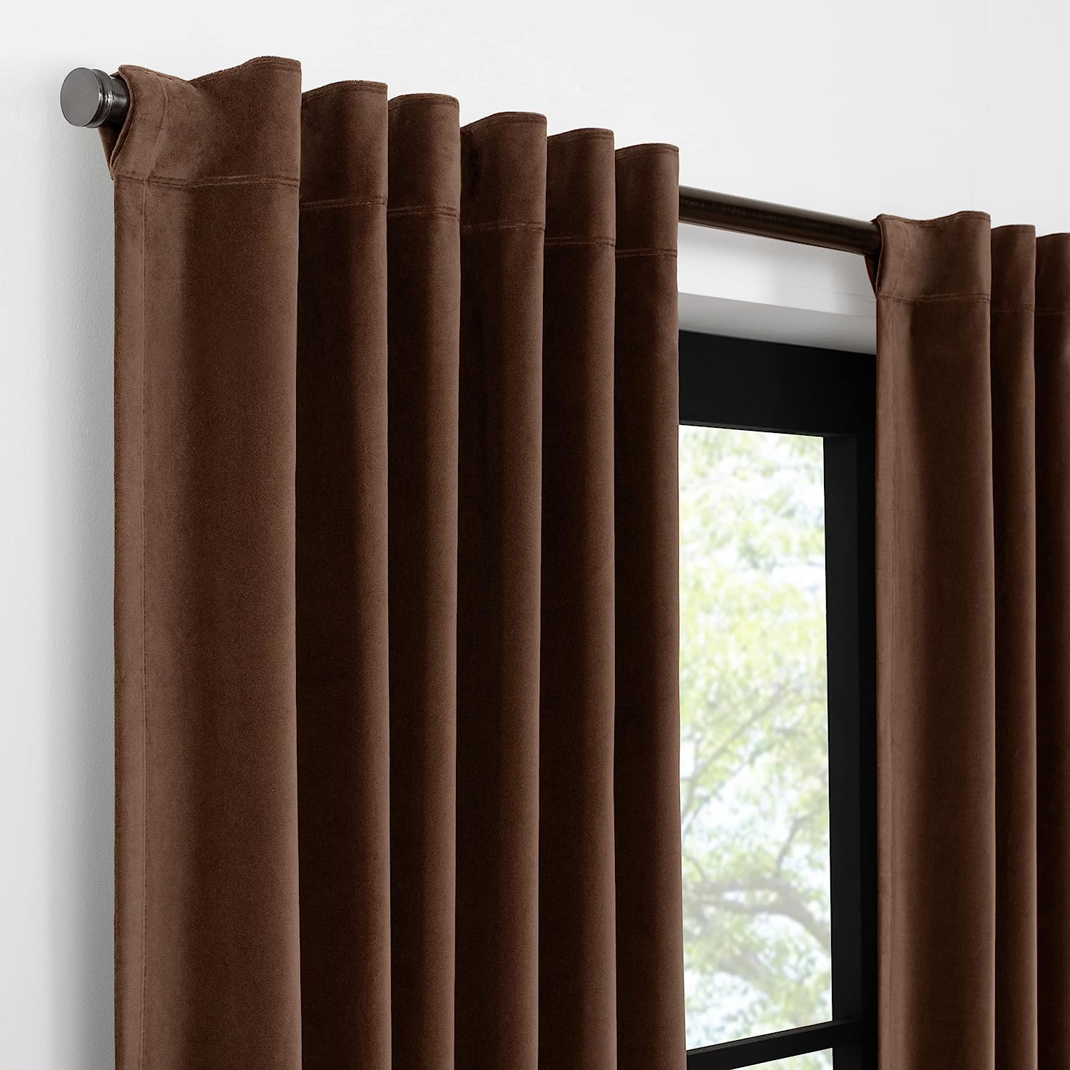  Velvet Blackout Rod Pocket Curtain Panel - White - Bonton