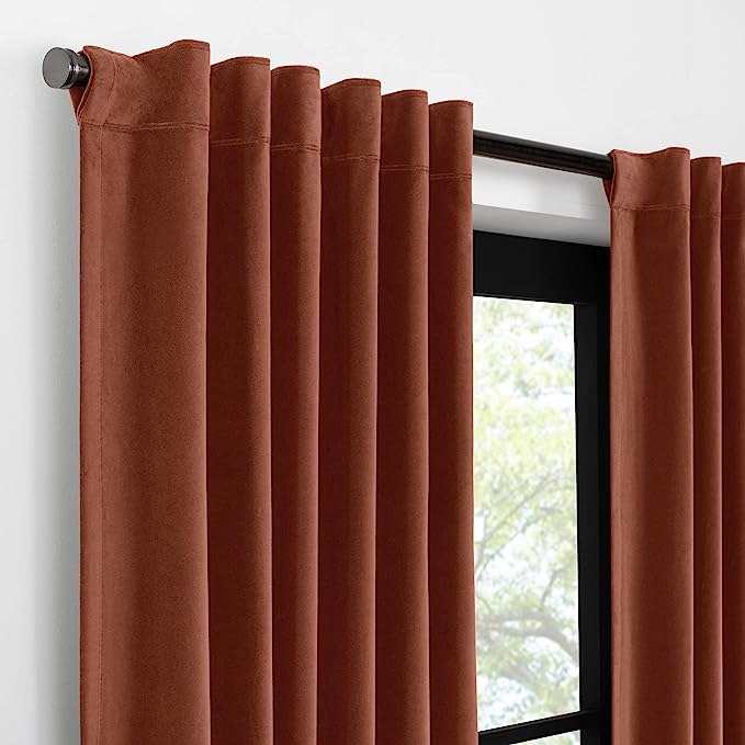  Velvet Blackout Rod Pocket Curtain Panel - Black - Bonton