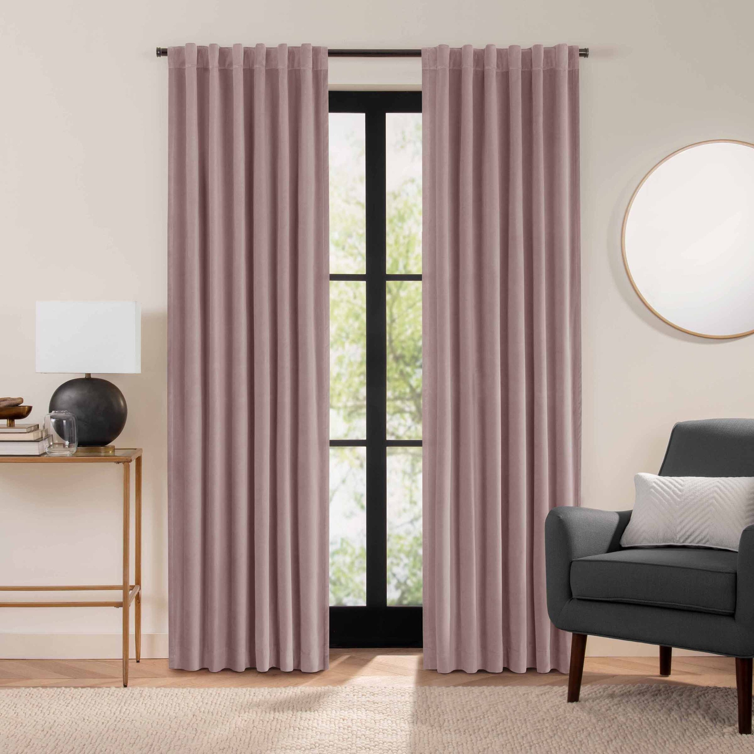  Velvet Blackout Rod Pocket Curtain Panel - Copper - Bonton