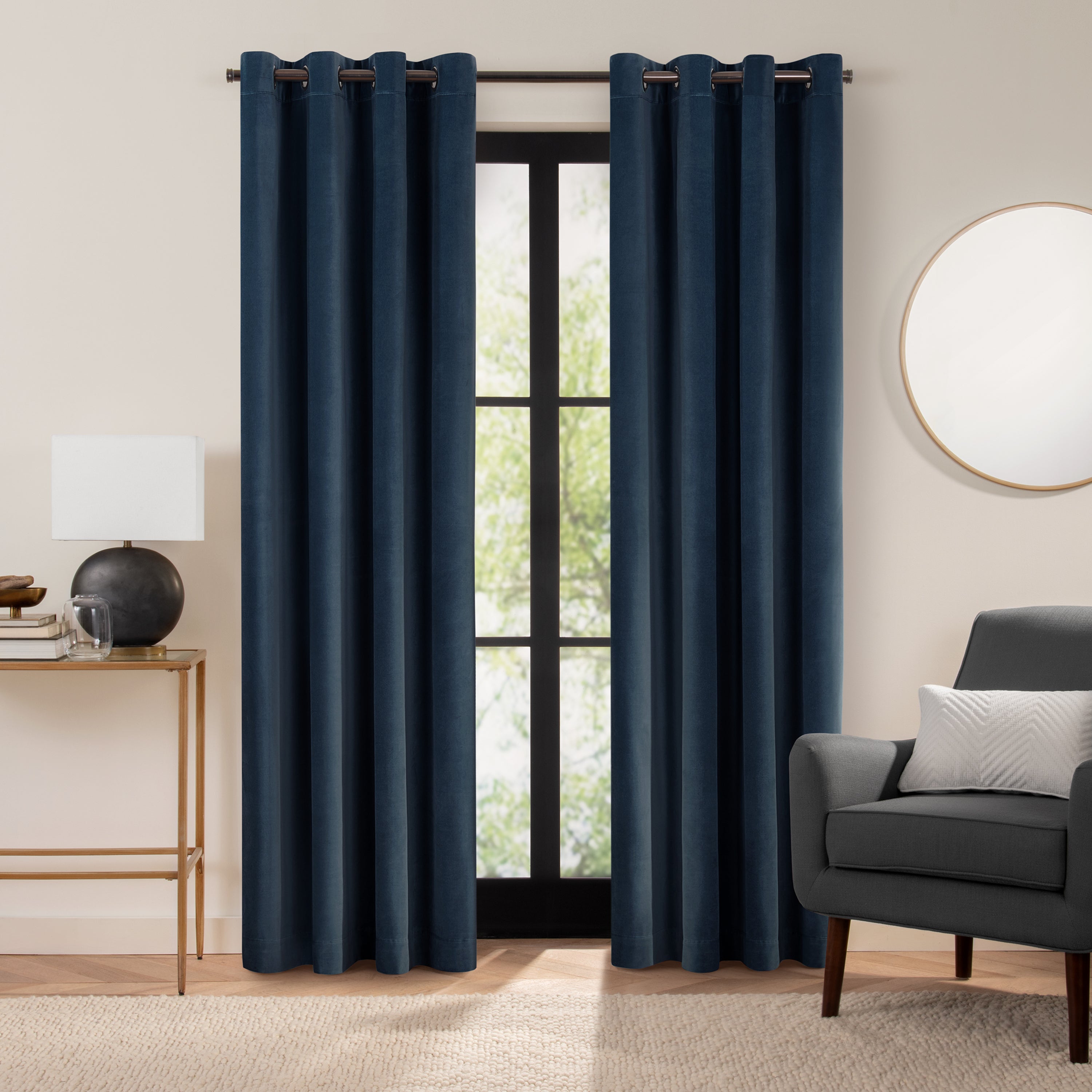  Velvet Blackout Grommet Curtain Panel - Port - Bonton