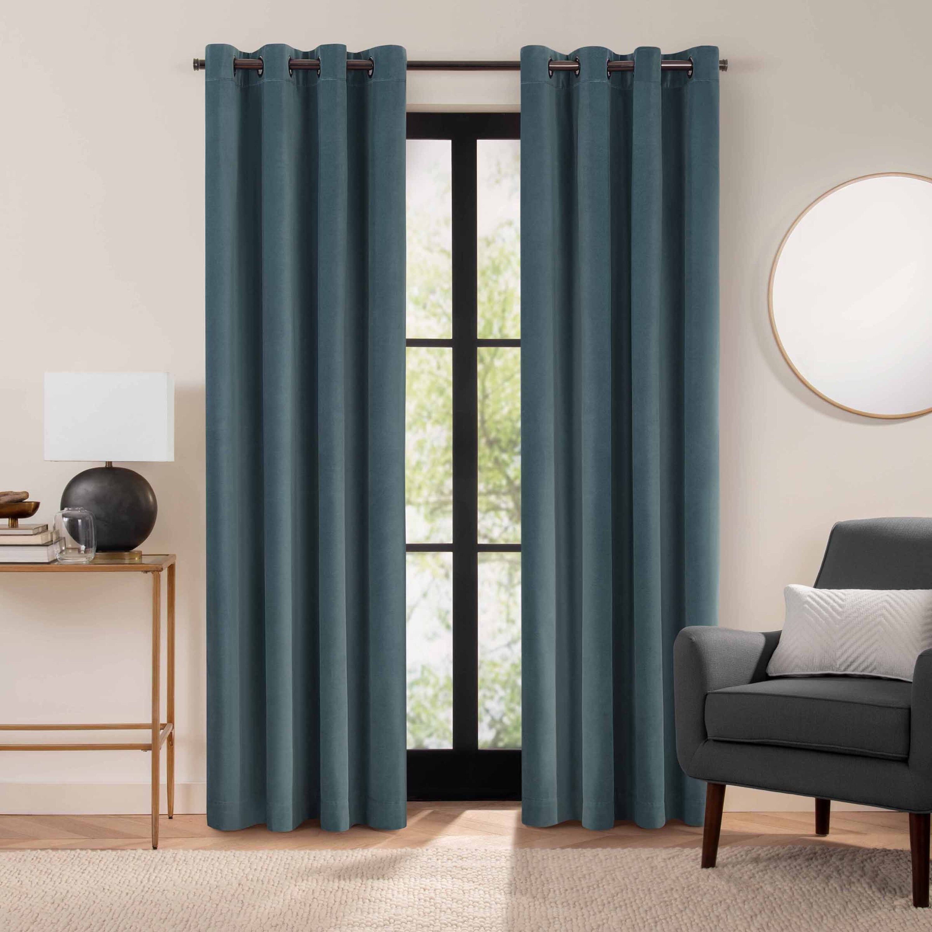  Velvet Blackout Grommet Curtain Panel - Port - Bonton