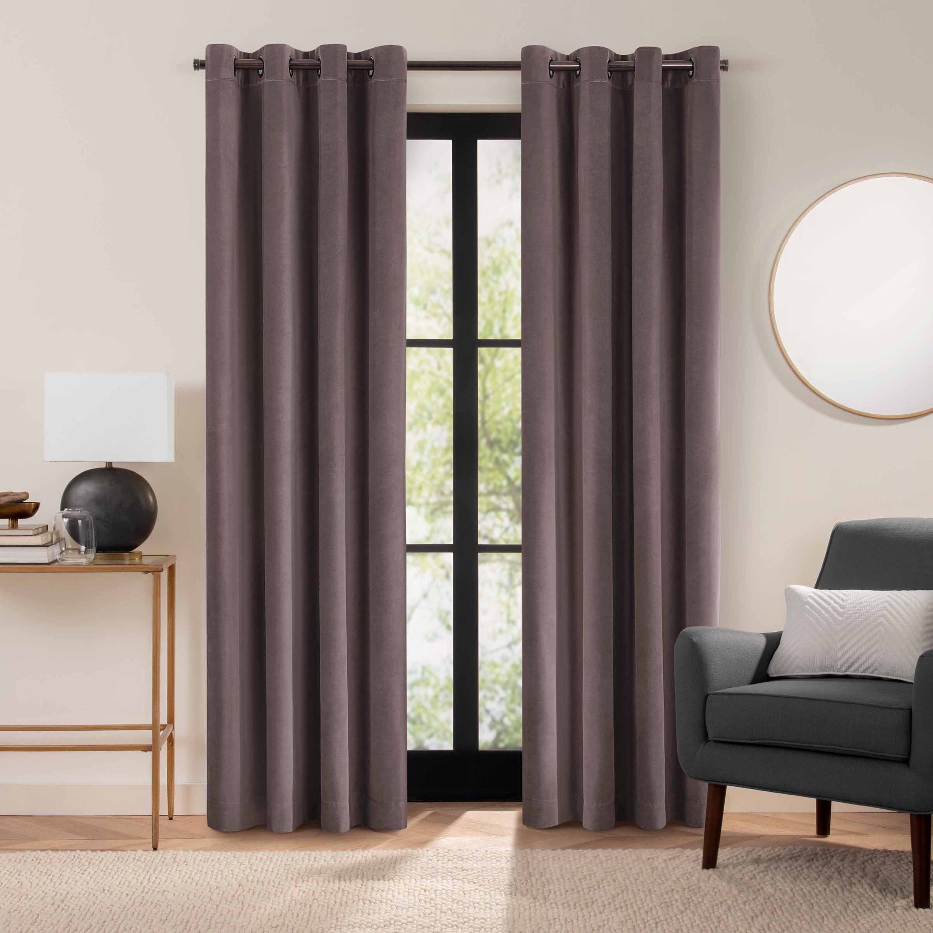  Velvet Blackout Grommet Curtain Panel - Port - Bonton