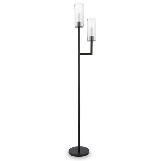 Basso 2-Light 69" Tall Floor Lamp with Clear Glass Shades