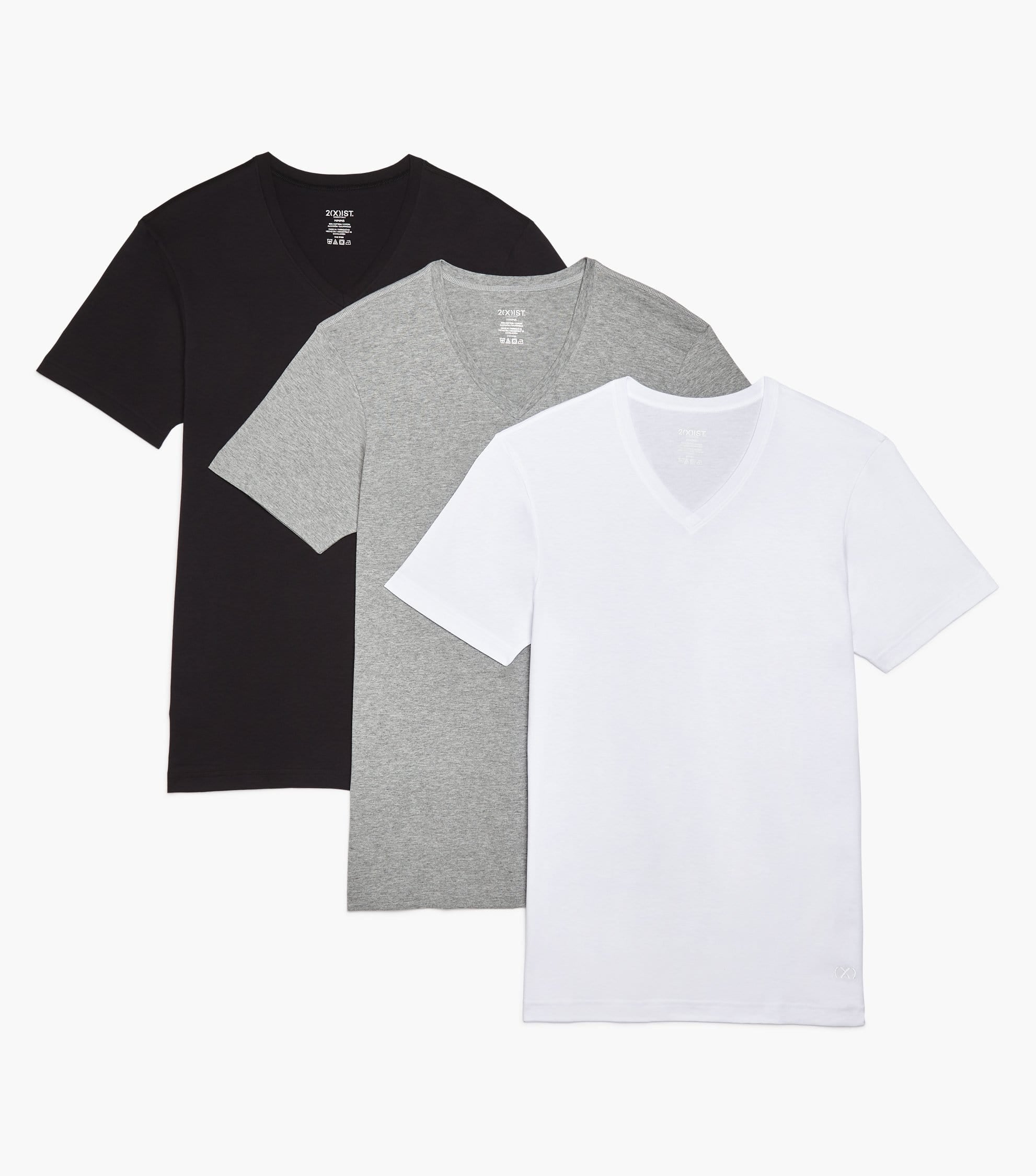  2xist 3 Packs Cotton V-neck Tee - Black - Bonton