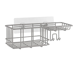 Classic Wall Mounted Shower Caddy Organizer Basket Shelf With Removable Adhesive Hook