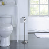 Free Standing Bathroom Toilet Tissue Paper Roll Holder Stand with Reserve Function