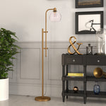 Antho Height-Adjustable Floor Lamp with Seeded Glass Shade