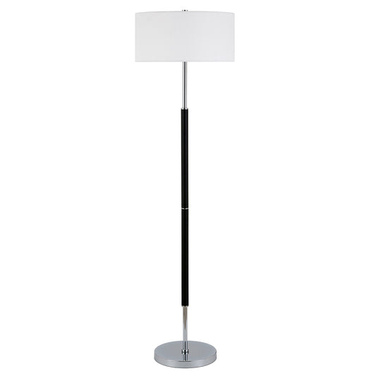 Simone 2-Light  61" Tall Floor Lamp in Matte Black/Polished Nickel