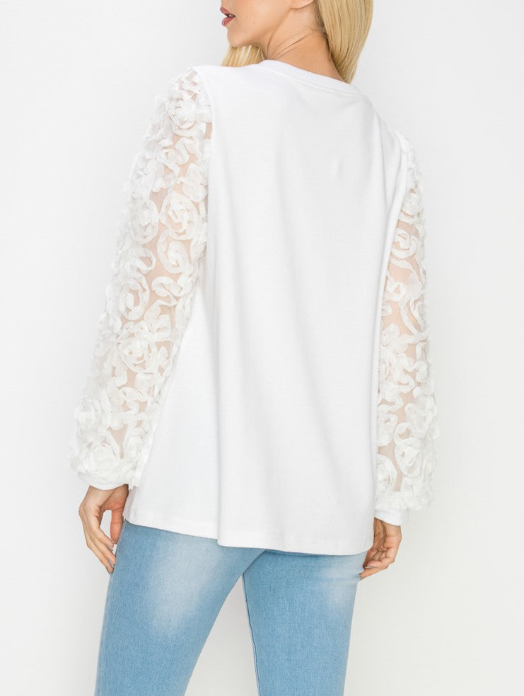 Raquel Top With Flower Swirls
