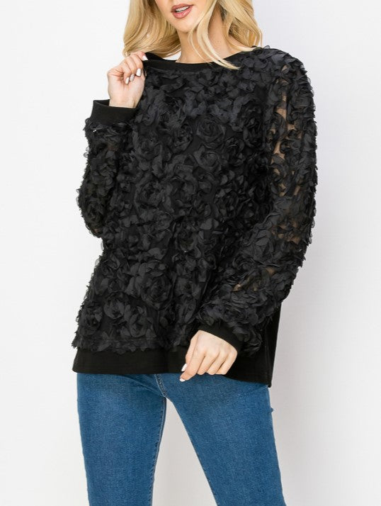 Raquel Top With Flower Swirls