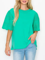 Ramona Top With Lace Eyelet