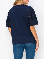 Ramona Top With Lace Eyelet