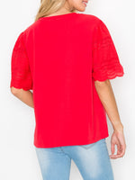 Ramona Top With Lace Eyelet