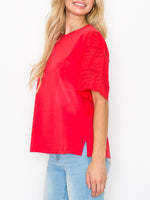 Ramona Top With Lace Eyelet
