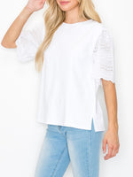 Ramona Top With Lace Eyelet
