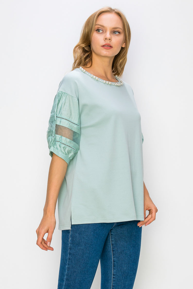 Reesa Top With Pearls