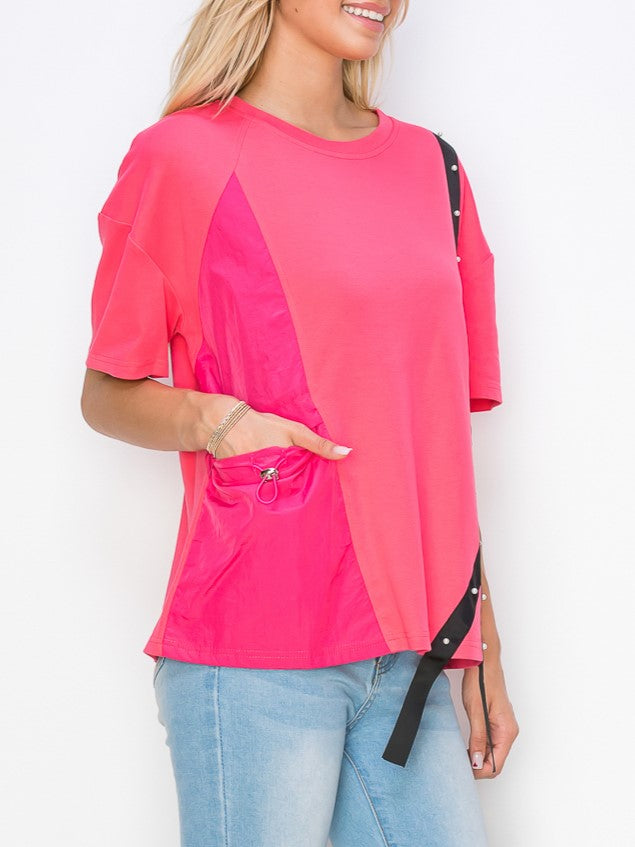 Rebecca Top With Pearl Satin Trim