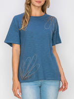 Cora Top With Front Silver Trim