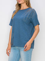 Cora Top With Front Silver Trim