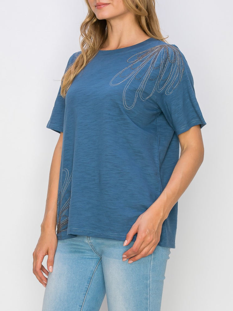 Cora Top With Front Silver Trim