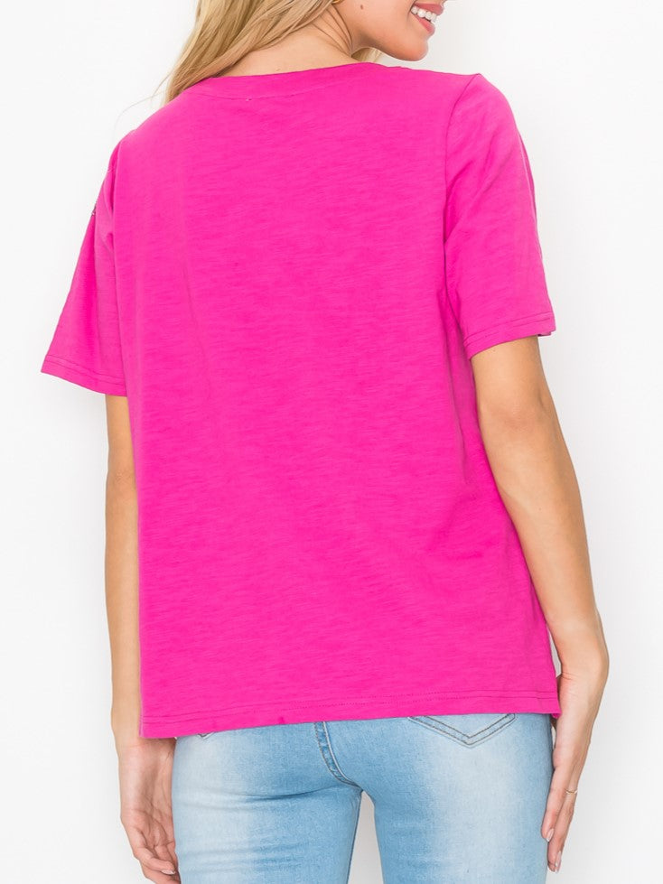 Cora Top With Front Silver Trim