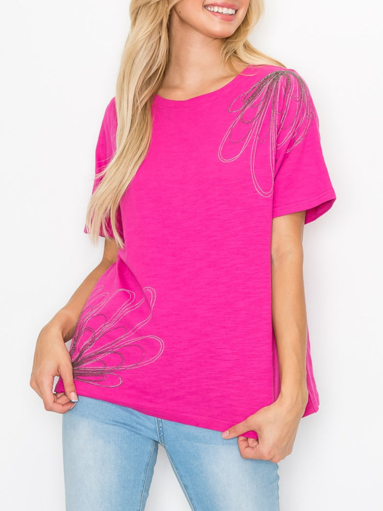 Cora Top With Front Silver Trim