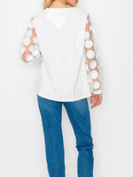 Rinna Top With Mesh Circle Trim