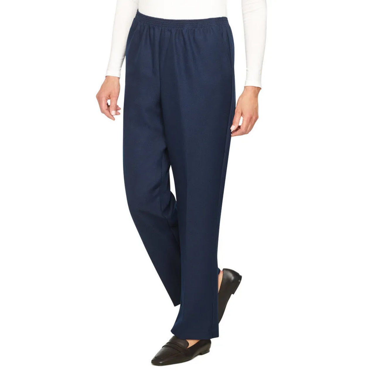  Alfred Dunner Petite Proportioned Short Pant - Navy - Bonton