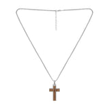 American Exchange Cross Wood Pendant Necklace